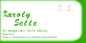 karoly selle business card